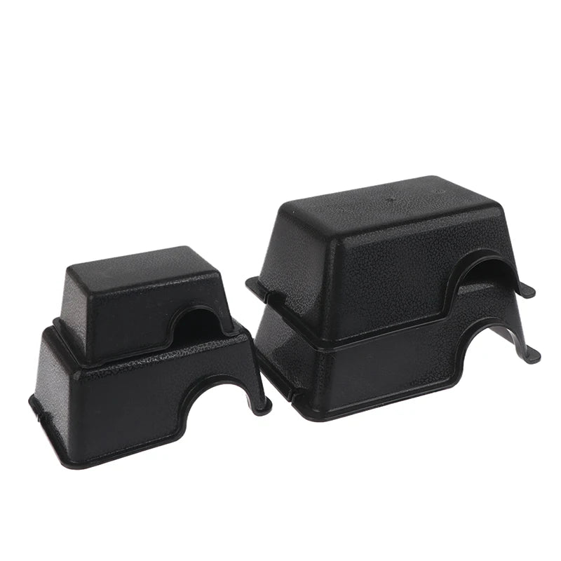 HUAHUACozy Hide Box para Reptiles; Cueva ventilada para geckos, serpientes, arañas, lagartos y insectos; Negro.HUAHUA