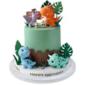 17 Uds. Adorno para tarta de dinosaurio, huevos de dinosaurio, hojas, hierba, decoraciones para pasteles para decoraciones para fiestas temáticas de animales de Safari