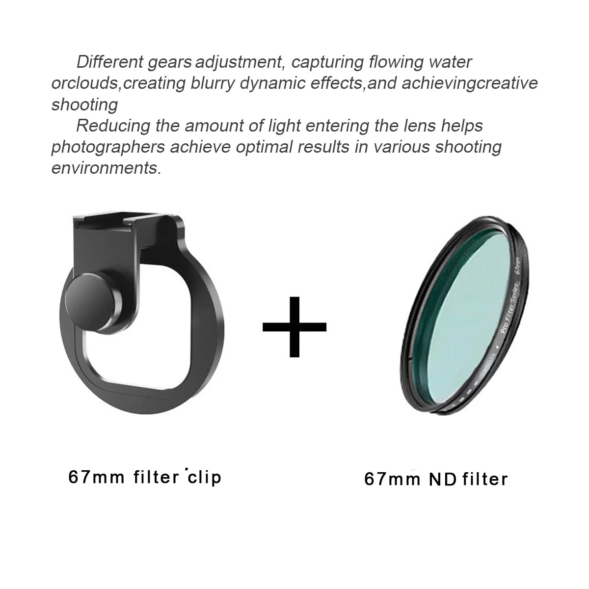 Kit de lentes de filtro de teléfono Universal con Clip, lente de cámara CPL VND Star, filtros de niebla negros para teléfonos inteligentes Samsung, iPhone, HUAWEI, 67mm