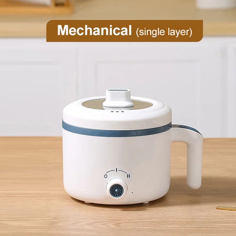 Olla arrocera eléctrica individual de doble capa, Mini cocina automática inteligente para el hogar, enchufe europeo de 220V, multicocina de arroz al vapor P