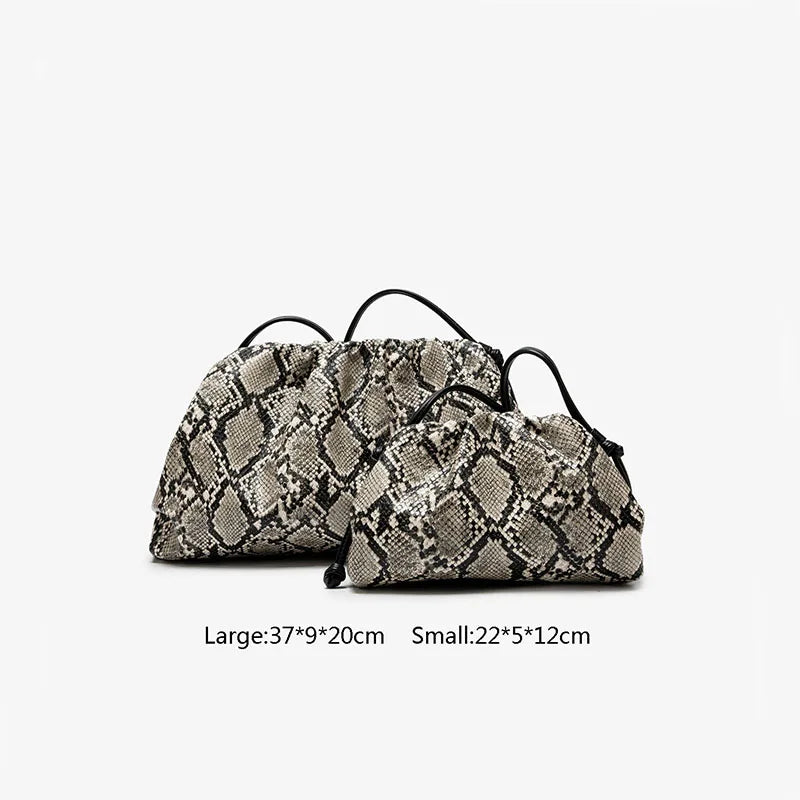 Bolsos de Mano con Diseño de Serpiente para Mujer, Bolso Tipo Dumpling, Clutch, Bandolera, Bolso de Hombro, Bolso de Diseñador de Lujo