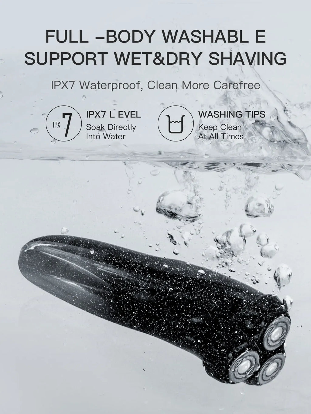 ENCHEN-Afeitadora eléctrica 3D Blackstone 3 IPX7 para hombre, máquina de afeitar resistente al agua, uso Dual en seco y húmedo, batería para Barba y cara, pantalla Digital