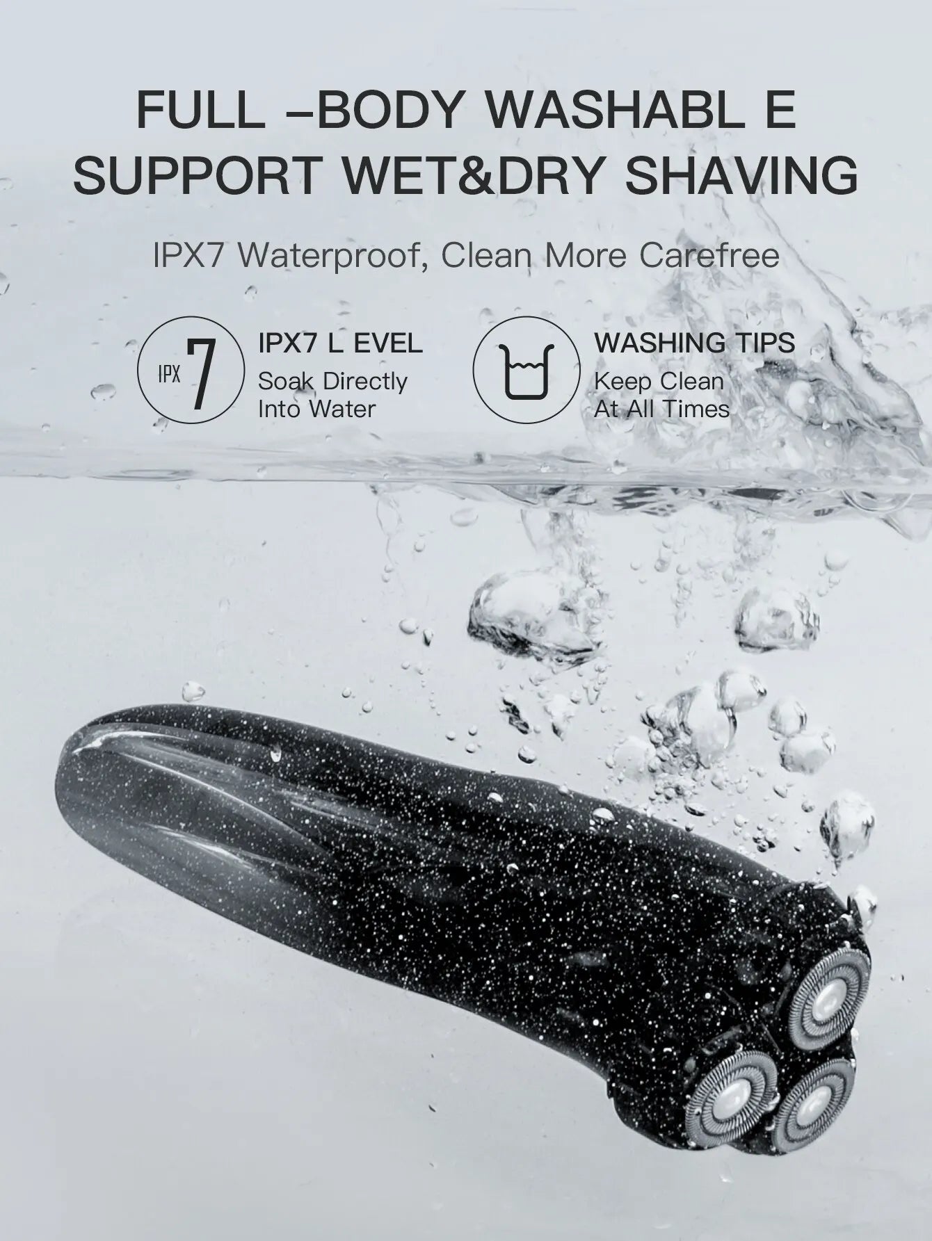 ENCHEN-Afeitadora eléctrica 3D Blackstone 3 IPX7 para hombre, máquina de afeitar resistente al agua, uso Dual en seco y húmedo, batería para Barba y cara, pantalla Digital