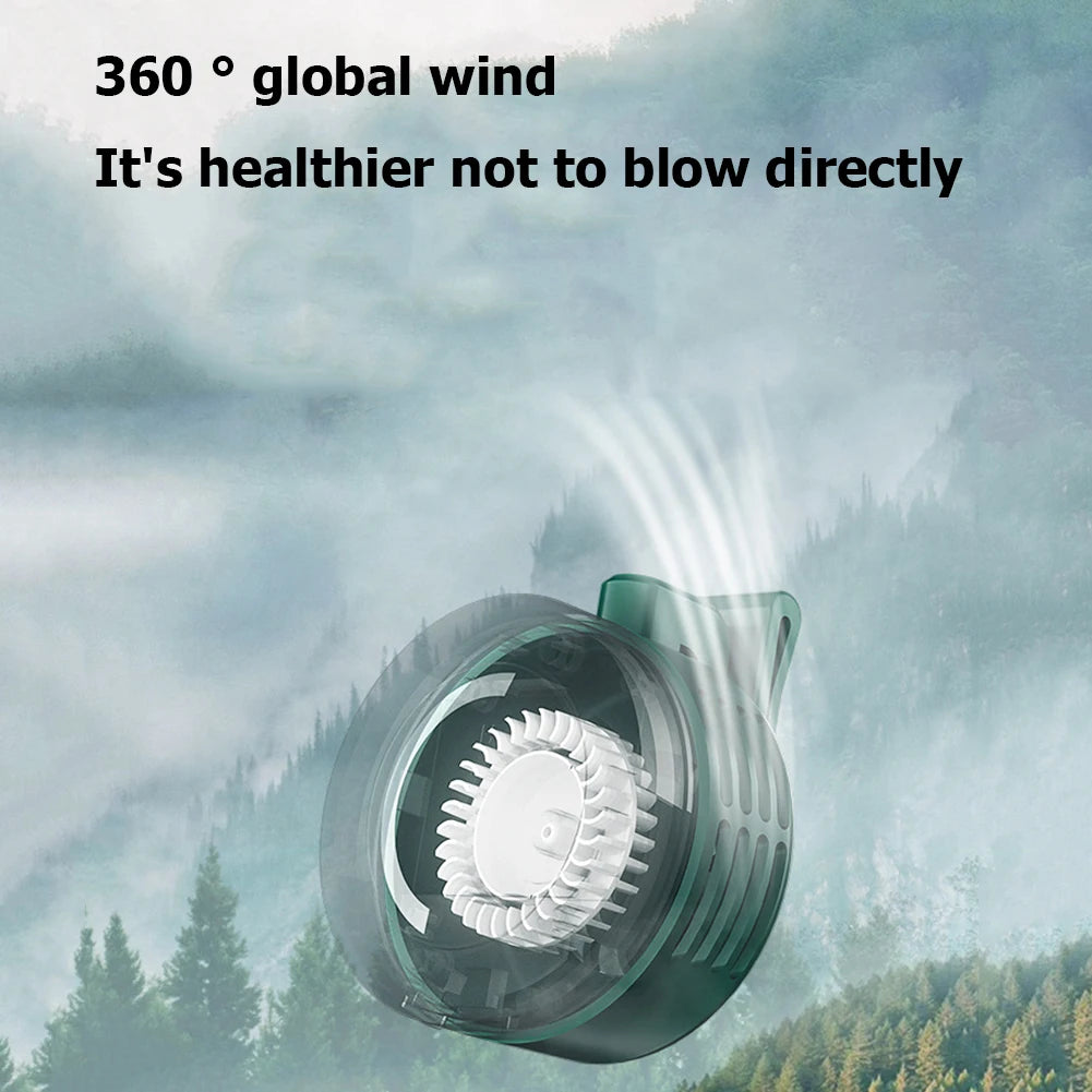 Mini ventilador portátil con Clip, ventilador de refrigeración eléctrico sin aspas de 3 velocidades, ventilador colgante para cintura, cuello, cintura, recargable por USB para exteriores