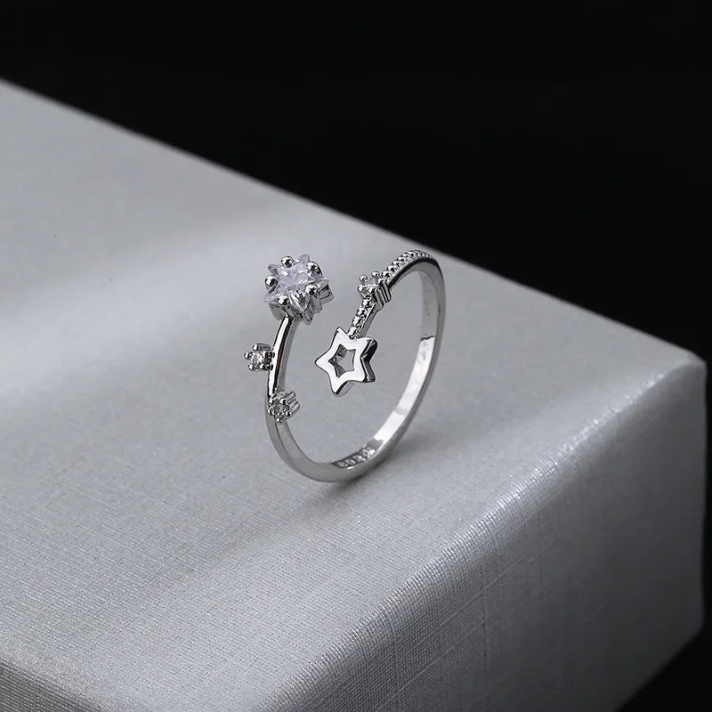 Anillo de Ópalo de Plata de Ley 925 para Mujer, Ajustable, para el Dedo Índice, Diseño Simple y Elegante, Joyería de Alta Gama, Regalo