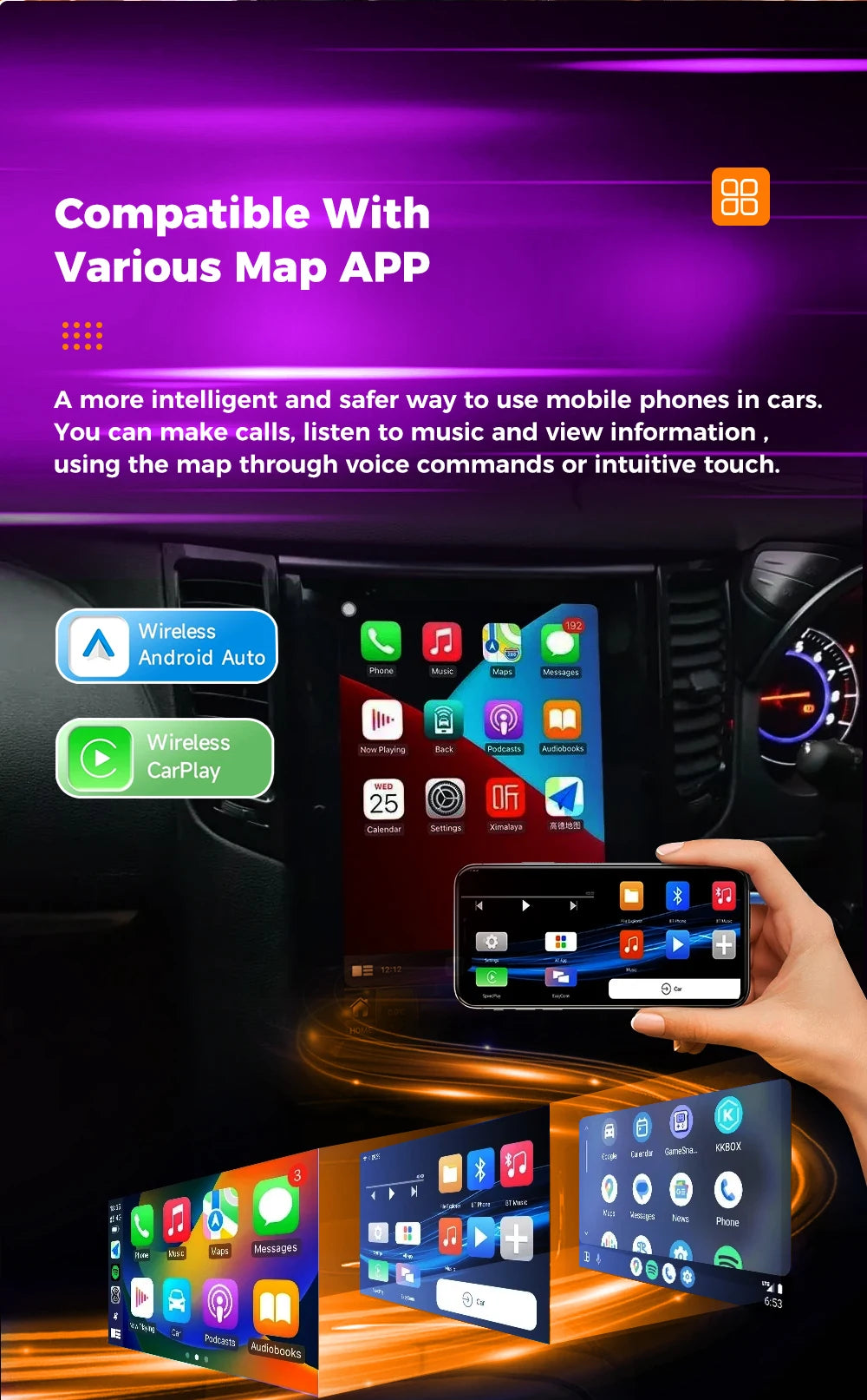 Radio para Auto Android Auto + Pantalla Digital Dual de 24.6 Pulgadas para Mercedes Benz Clase S W222 2014-2020 Reproductor Multimedia Estéreo Carplay