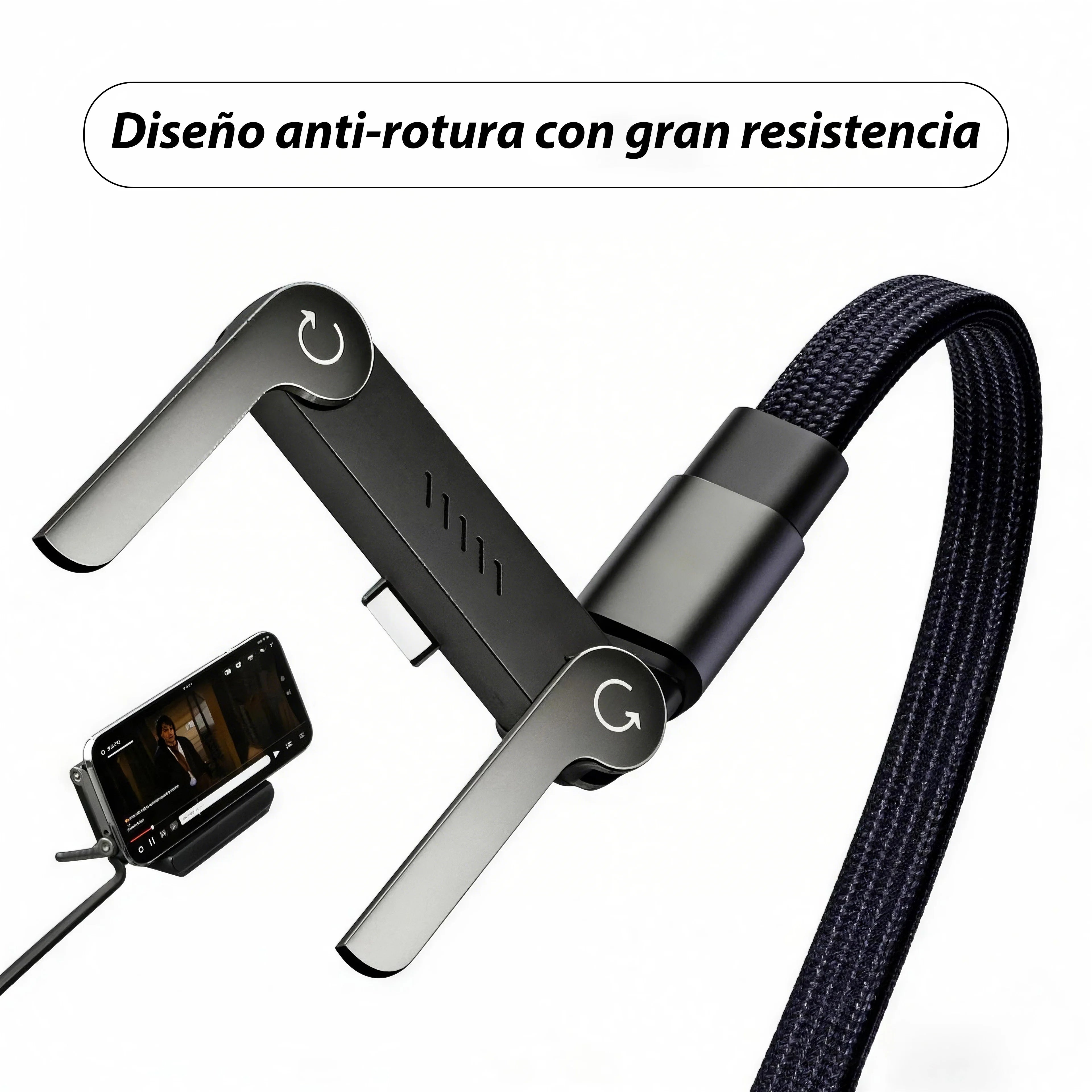 Cable tipo c carga ultra rapida reforzado Cable de Carga Rápida Tipo C a Tipo C de 240W, con Soporte Plegable para Teléfono, para iPhone 17/16/15, para Cargador Samsung