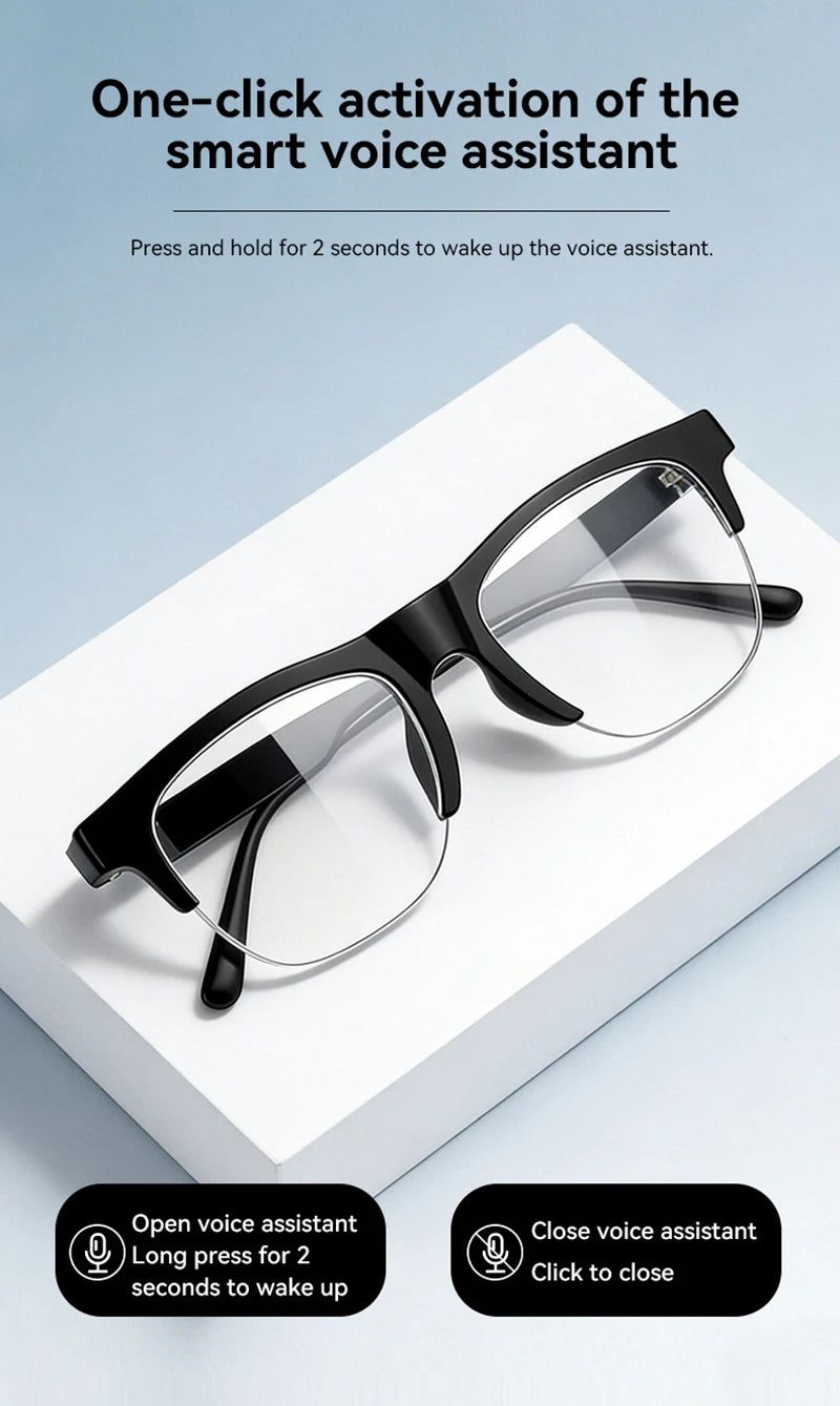 Gafas Inteligentes con IA, 4K, Control Remoto, Cámara Táctil, Grabación, Traductor, Asistente de Voz, Bluetooth Inalámbrico