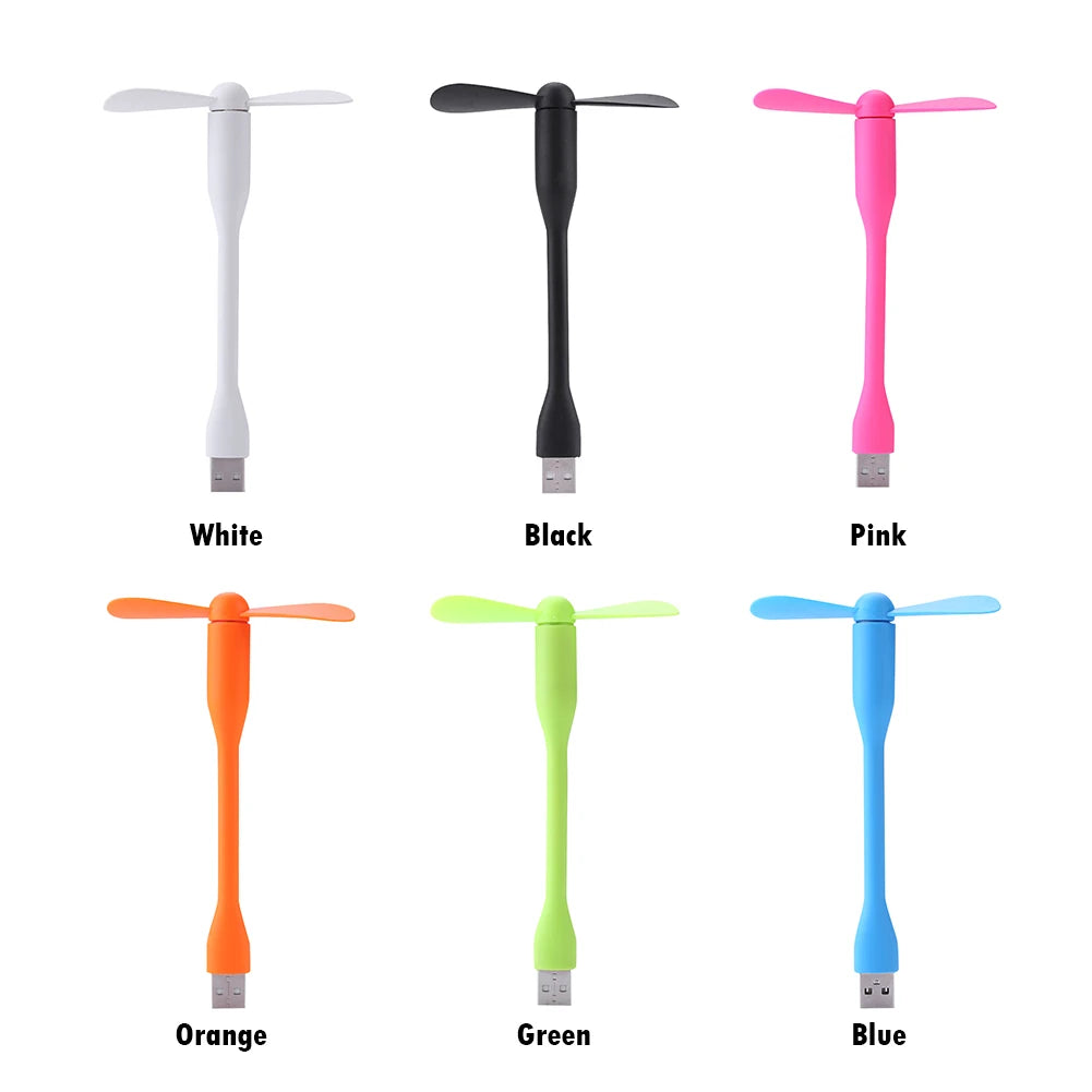 Mini ventilador USB, ventilador de refrigeración Flexible para banco de energía, portátil, PC, cargador de CA, ventilador de mano portátil, dispositivo de verano para ordenador