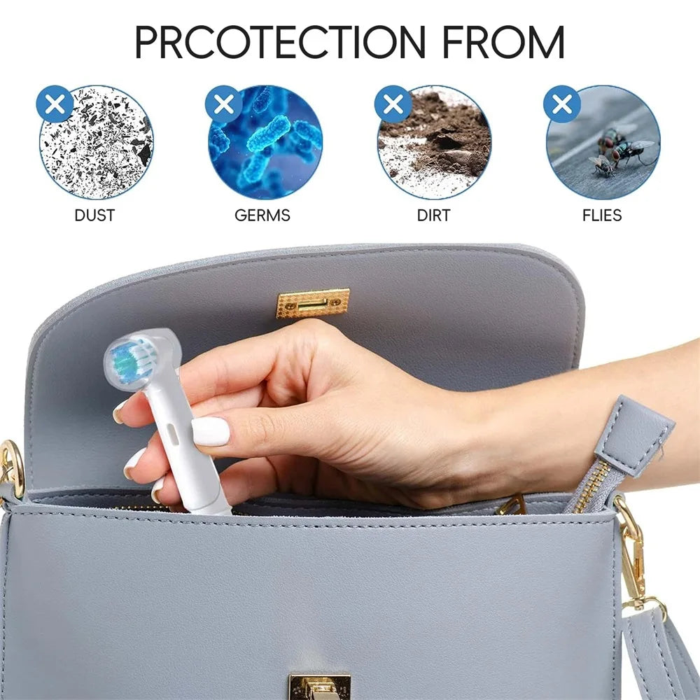 4 Uds. Compatible con cabezales de cepillo de dientes eléctrico Oral B, cubiertas a prueba de polvo, tapa protectora de cabezal de cepillo redondeado para almacenamiento y viajes