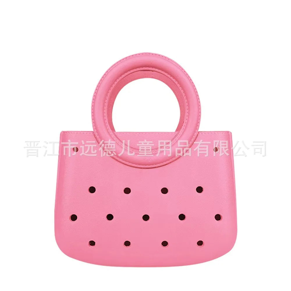 Bolsa de Almacenamiento Impermeable de Material EVA, Bolsa de Playa con Diseño Calado, Estilo Casual de Viaje, Tamaño Pequeño, para Uso Diario