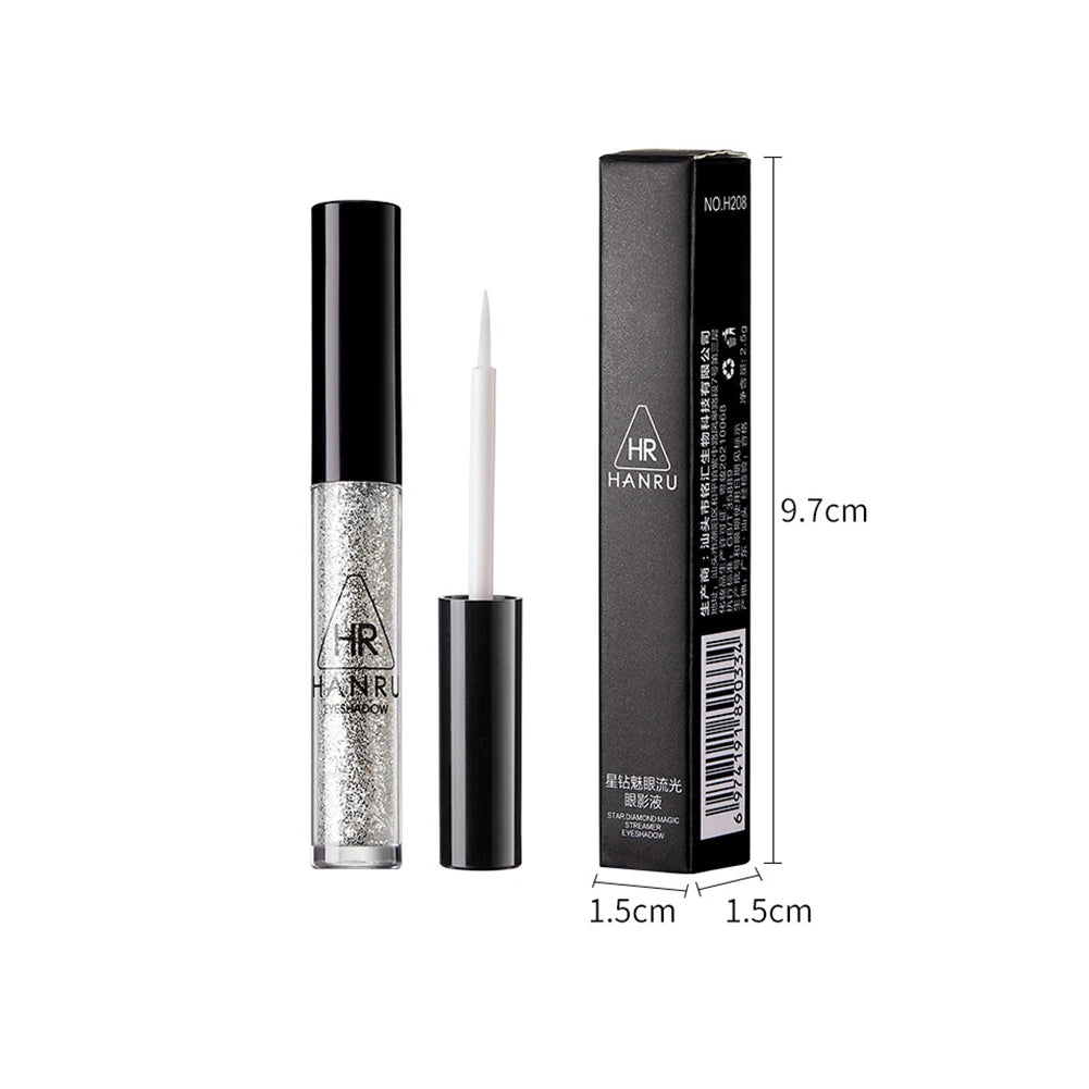 Sombra de ojos fina perlada, líquido brillante, maquillaje de ojos resistente al agua, brillo líquido perlado