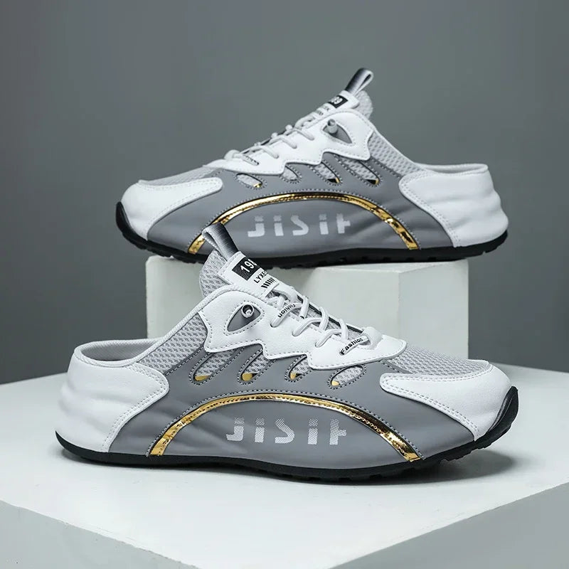 Zapatos informales ligeros y transpirables para hombre, medias zapatillas antideslizantes, zapatos perezosos, zapatillas cómodas para caminar, verano