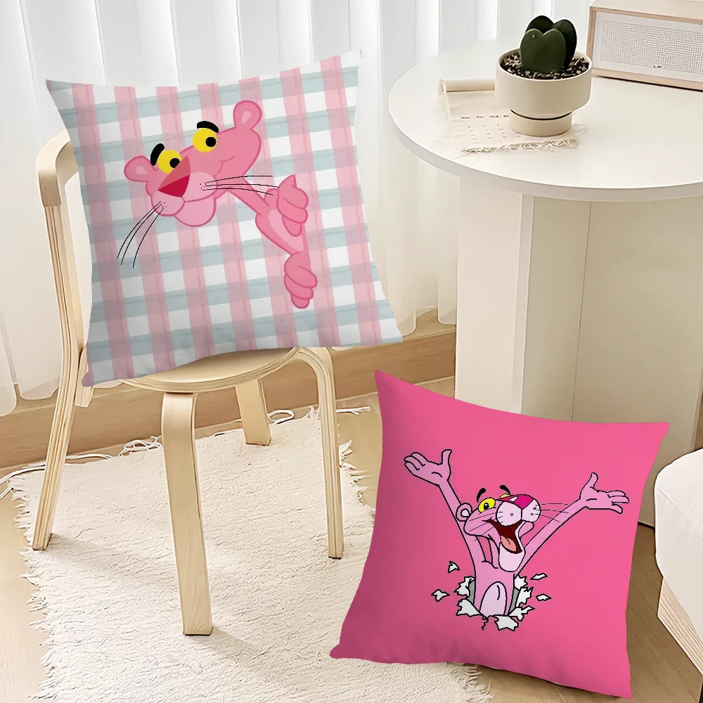 Funda de cojín P-PINK, funda de almohada suave y cómoda para sofá, sala de estar, pantalones de dibujos animados, fundas protectoras para decoración del hogar y la Oficina