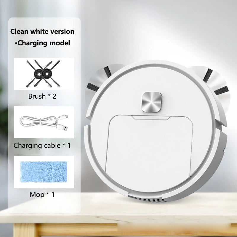 Mini Robot Aspirador Inteligente Silencioso, Máquina de Limpieza Multifunción Tres en Uno, Aspiradora, Trapeador, Cepillo 2025