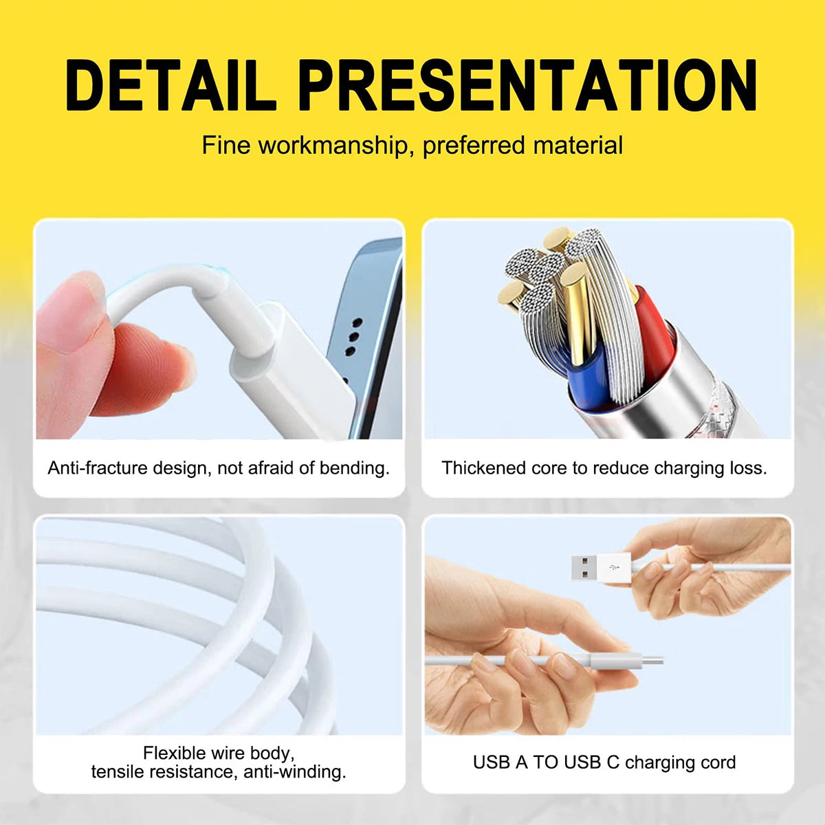 1-3 uds 20W Cable USB tipo C carga rápida para iphone 16 15 Plus Pro Max Ipad Xiaomi Samsung Carplay Cable de carga de datos para teléfono