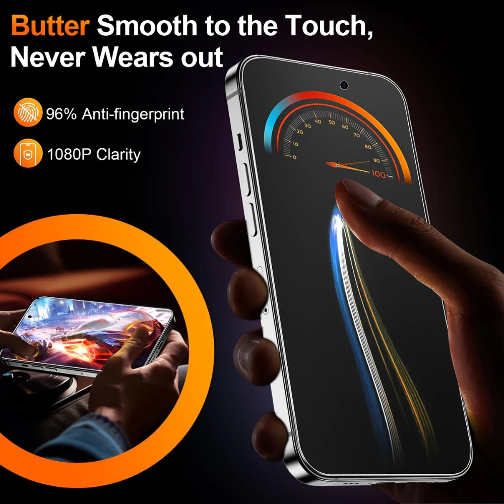 NNBILI 3 protectores de pantalla mate de alta resistencia para iPhone Series, película protectora antiespía de vidrio templado 9H+