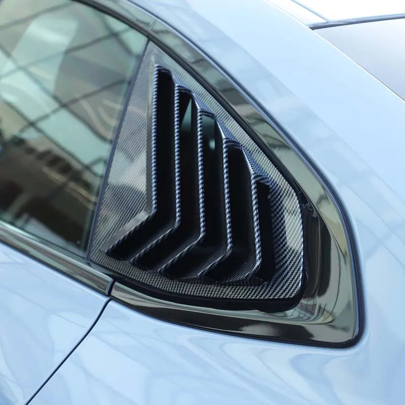 WoeFor 2020-2024 BMW Serie 4/i4 G22 persianas triangulares traseras ABS negro piano, accesorios de modificación exterior para coche, juego de 2 piezas