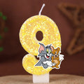 Velas con Números de Anime Tom y Jerry, Decoración para Pastel de Cumpleaños, Figura de Anime, Artículos para Pastel de Feliz Año Nuevo, Regalos