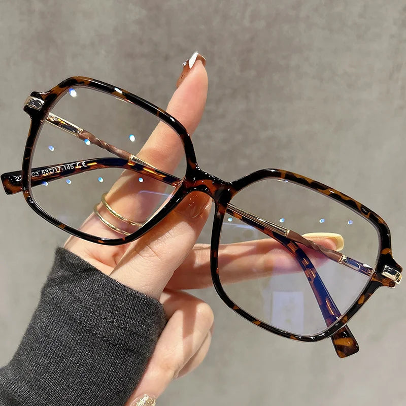CLLOIO, gafas de lectura poligonales personalizadas de primera calidad, gafas de miopía a la moda para mujer, gafas graduadas con bloqueo de luz azul