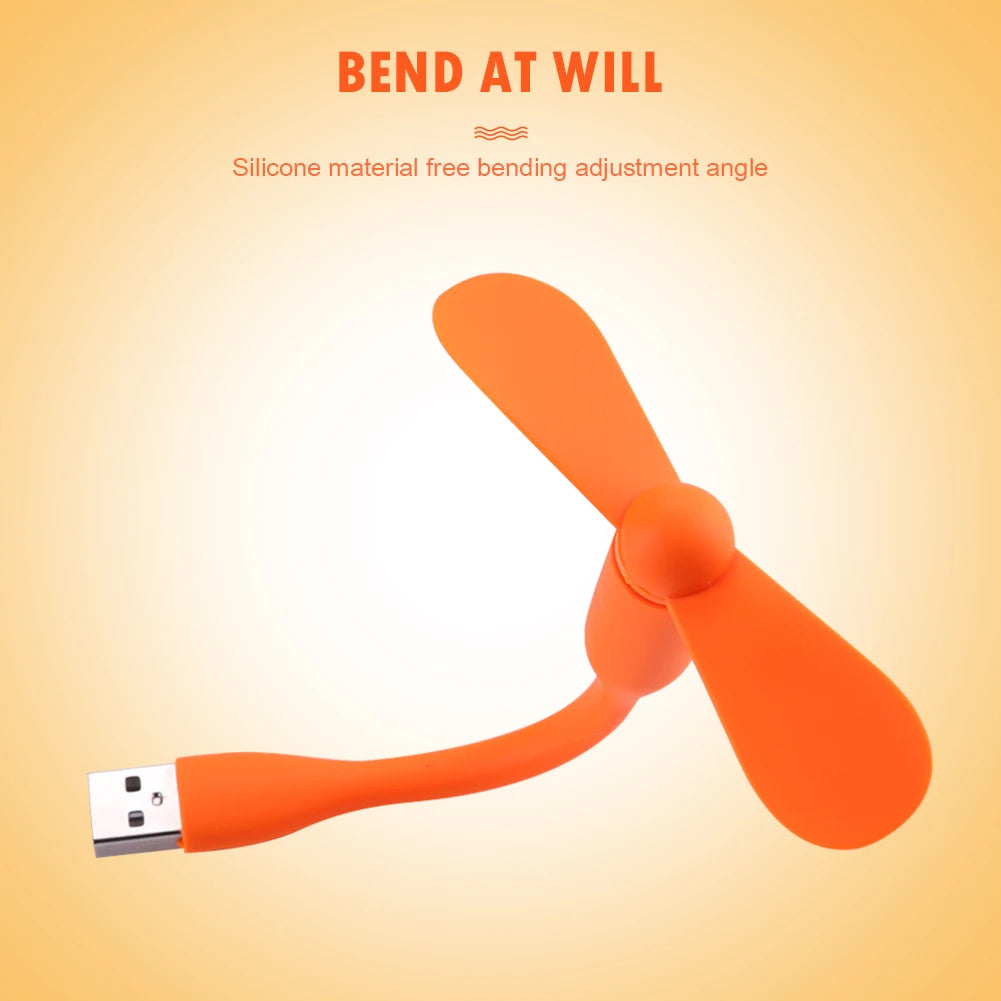 Mini ventilador USB, ventilador de refrigeración Flexible para banco de energía, portátil, PC, cargador de CA, ventilador de mano portátil, dispositivo de verano para ordenador
