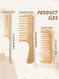 Juego de peines antiestáticos de bambú hechos a mano, peine de bambú natural para el cabello de mujeres y hombres, peines de madera para el cabello y la barba, 1 ud./3 piezas