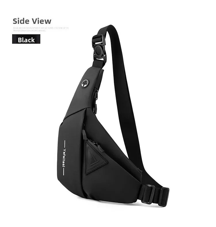 Bolso de Pecho Impermeable para Hombre, Bandolera, Mochila para Viajes Diarios, Membrana de Cuero Resistente a Salpicaduras, Ideal para Viajes Casuales