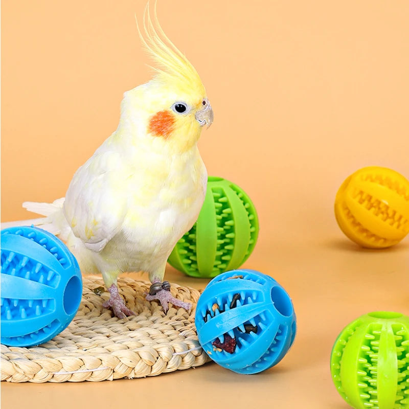 Juguetes para pájaros, Conures, juguetes alimentadores, periquitos, pie, Talon, pelota de forrajeo, cacatúa, masticar, sonajero de entrenamiento, bolas, jaula para loros