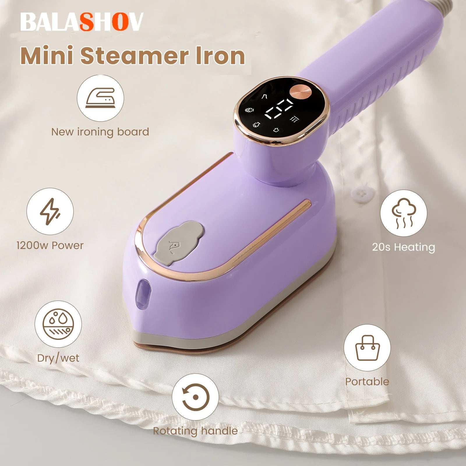 Máquina de planchar de mano pequeña, máquina de planchar a vapor para el hogar, máquina de planchar colgante portátil, plancha de vapor