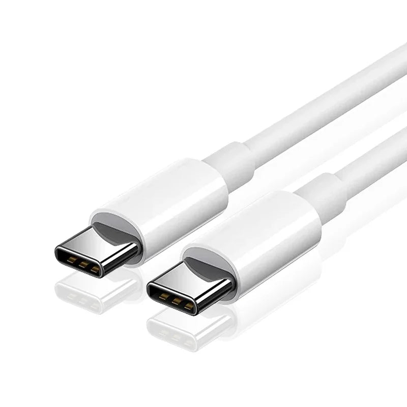 Cable de datos de carga súper rápida USB C a C, 3 uds., 100W, cable trenzado para IPhone 15, 15 Pro Max, Huawei, Samsung, Xiaomi, blanco, 1M, 2M