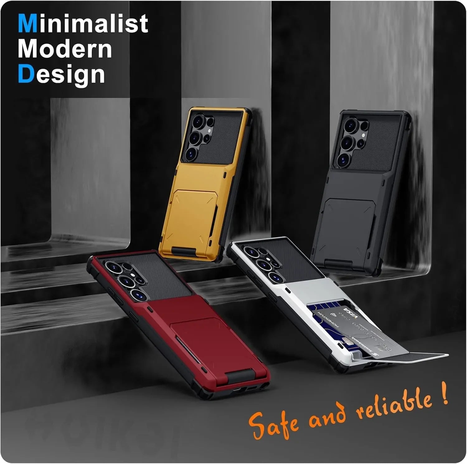 Funda con Tarjetero para Samsung Galaxy S26 Ultra S25 S24 S23 S25 FE A17 A56 A37, Funda Protectora Resistente con Ranura Oculta para Tarjetas