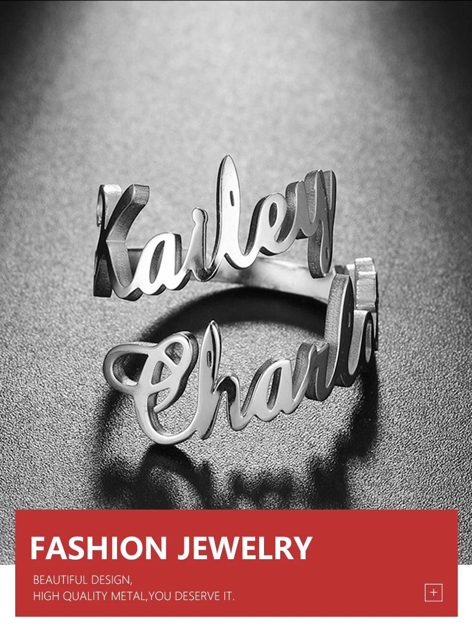 Anillo con nombre personalizado para mujeres y hombres, joyería personalizada para dedo, accesorios de acero inoxidable, anillos con múltiples nombres dobles, regalo familiar