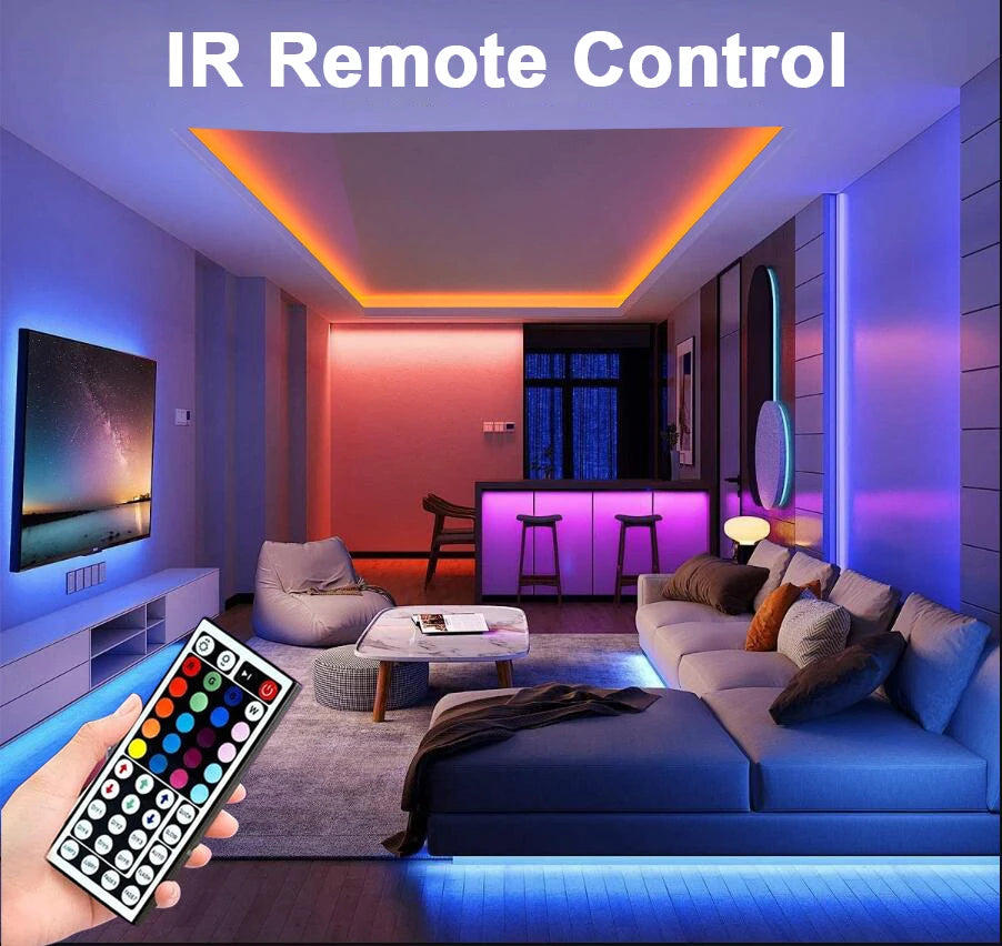 Tira de Luces Led RGB, 5m, 10m, 20m, 30m, luz Led para habitación con Control por aplicación, cinta Flexible, Luces, cinta Led para decoración de habitación y dormitorio