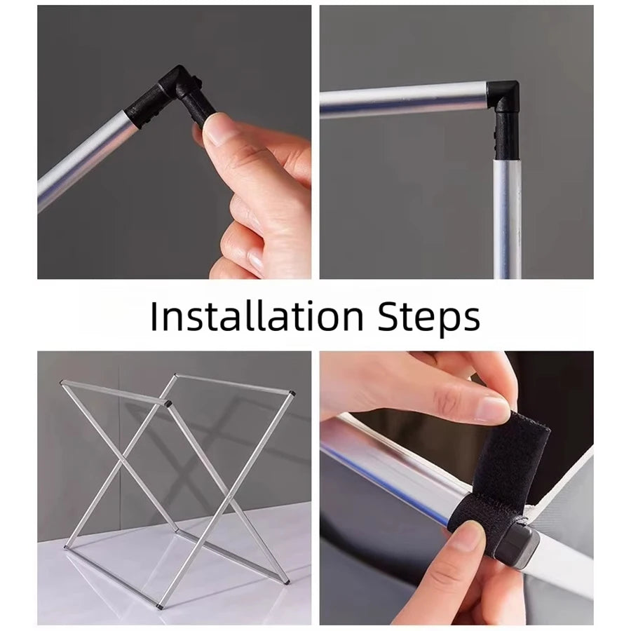 Cesto para ropa sucia con 3 compartimentos y cubierta de malla, marco de aluminio plegable, clasificador de ropa para baño, dormitorio, guardería.