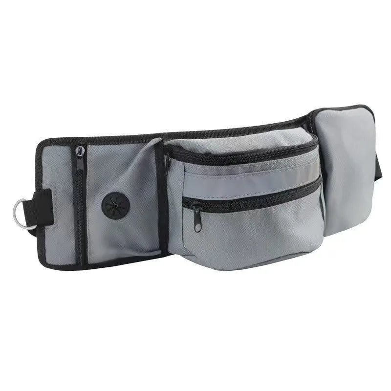 Riñonera de adiestramiento al aire libre con bolsa de golosinas de entrenamiento para perros desmontable, riñonera reflectante para caminar con mascotas, almacenamiento de correa para correr