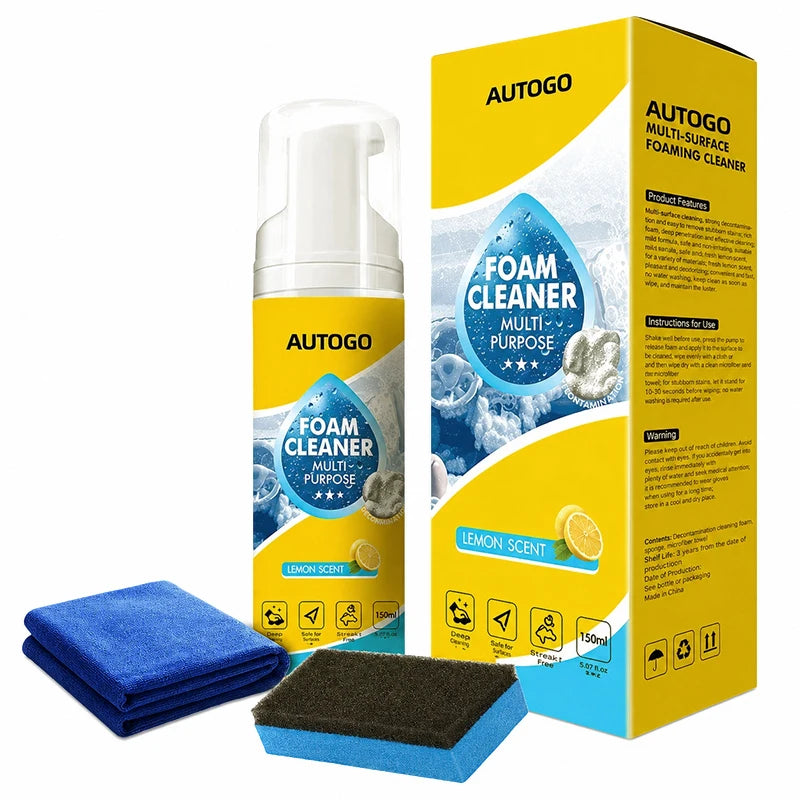 Limpiador de Espuma Multienzimático 4 en 1 para Interiores de Auto, Cuero, Plástico, Tela, Agente de Limpieza sin Espuma para Cocina, Baño y Sofá