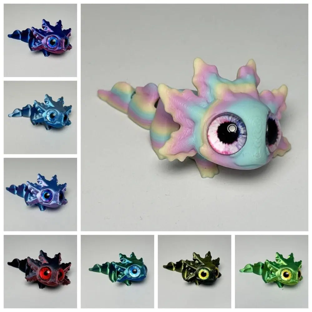 Diseño multiarticulado Impresión 3D Figuras Newt Piezas móviles Figuras de ojos de simulación impresas en 3D Dibujos animados realistas