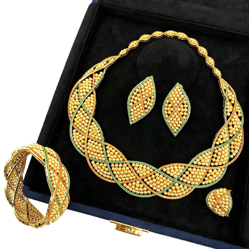Conjunto de joyería africana de 4 piezas para mujer, para fiesta de boda, circonia cúbica, moderno, romántico, Missvikki, lujo, Dubái, nupcial