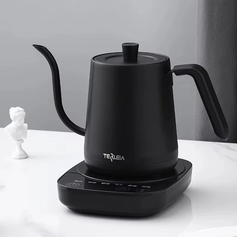 Hervidor Eléctrico de Cuello de Cisne de 800ml, Cafetera para Preparación Manual, Termo, Tetera de Acero Inoxidable 304, Jarra de Agua Inteligente con Control de Temperatura