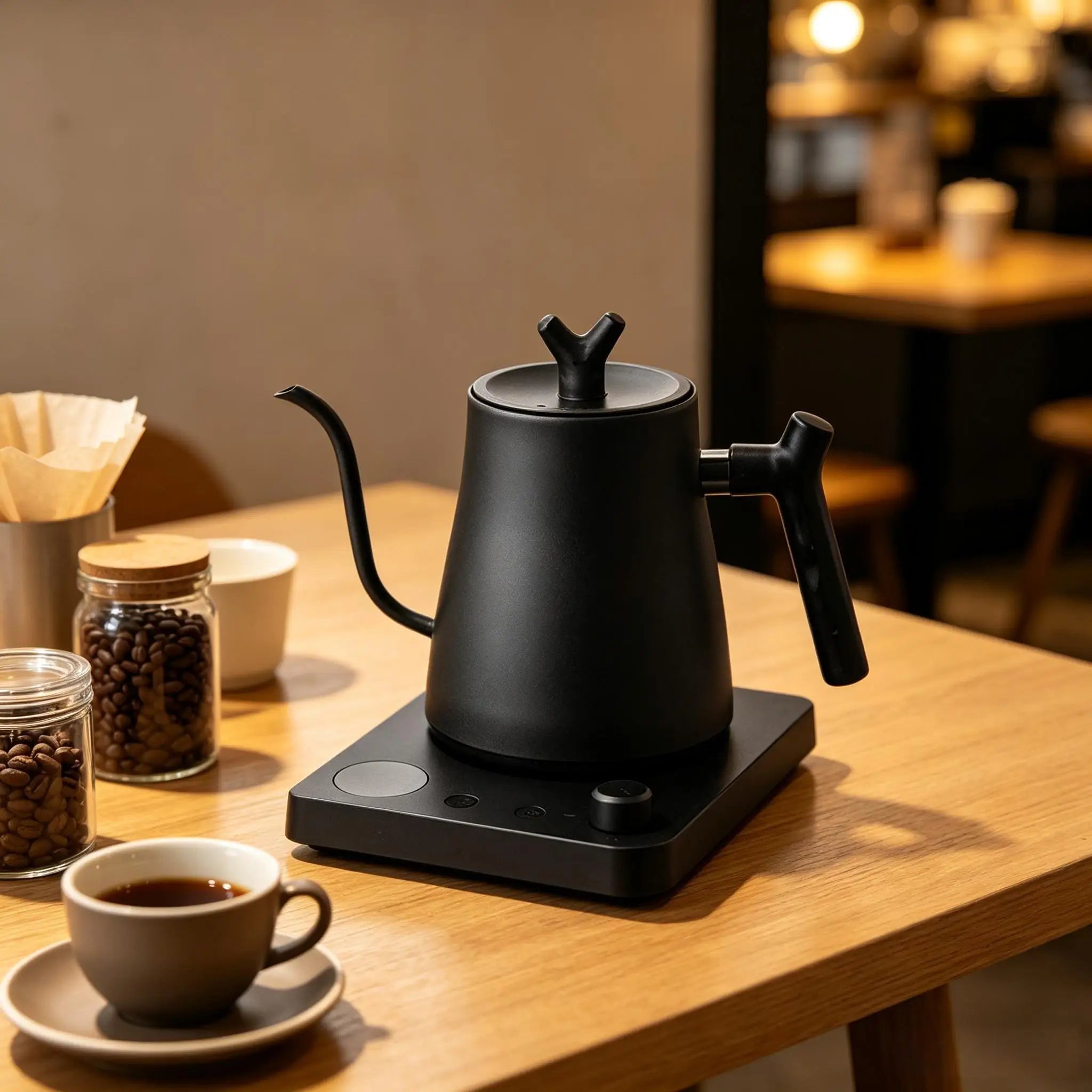 Hervidor Eléctrico Inteligente de 1L con Control de Temperatura, Acero Inoxidable 304, 1000W, Calentamiento Rápido para Café y Té