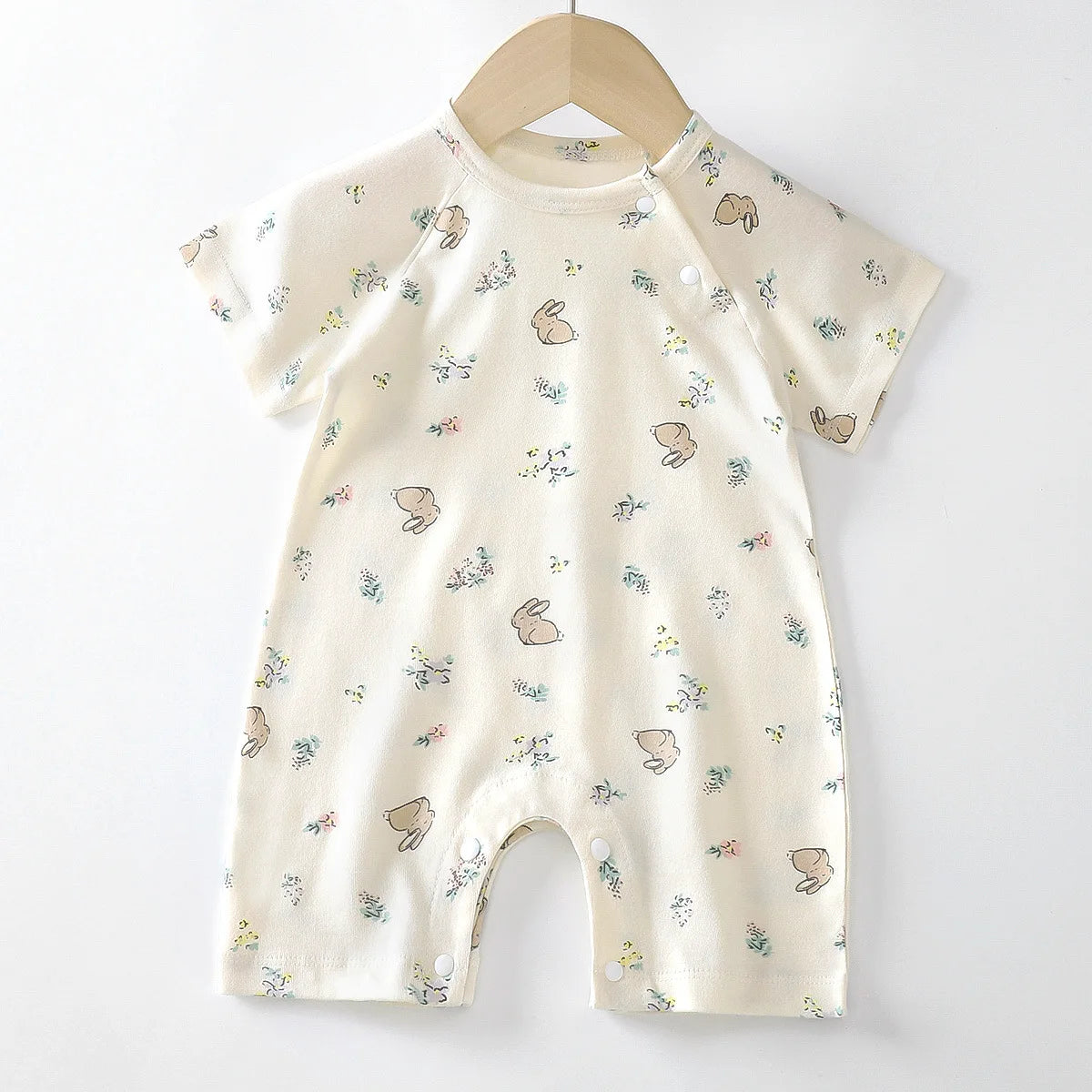 Monos de dibujos animados para bebé, mono de algodón transpirable de verano de manga corta para recién nacidos, niños y niñas, ropa para gatear