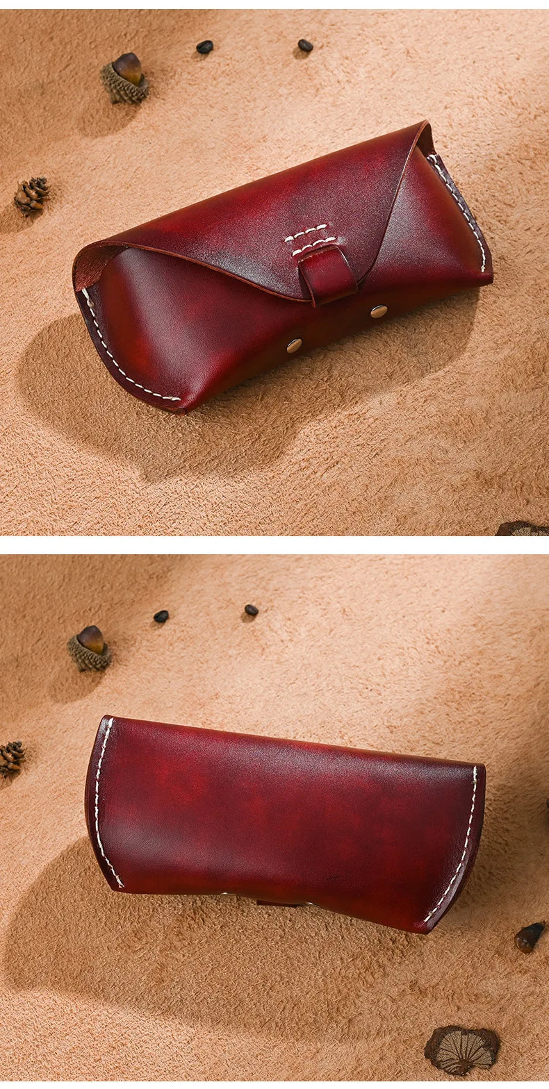 Newsbirds-Funda de cuero para gafas de sol, Cartera de mano para gafas de sol, informal, Vintage, a la moda
