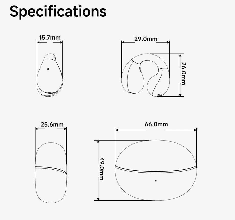 QCY Crossky C30 auriculares con Clip para la oreja Bluetooth 5,4 inalámbricos de oído abierto deportes TWS auriculares de doble conexión