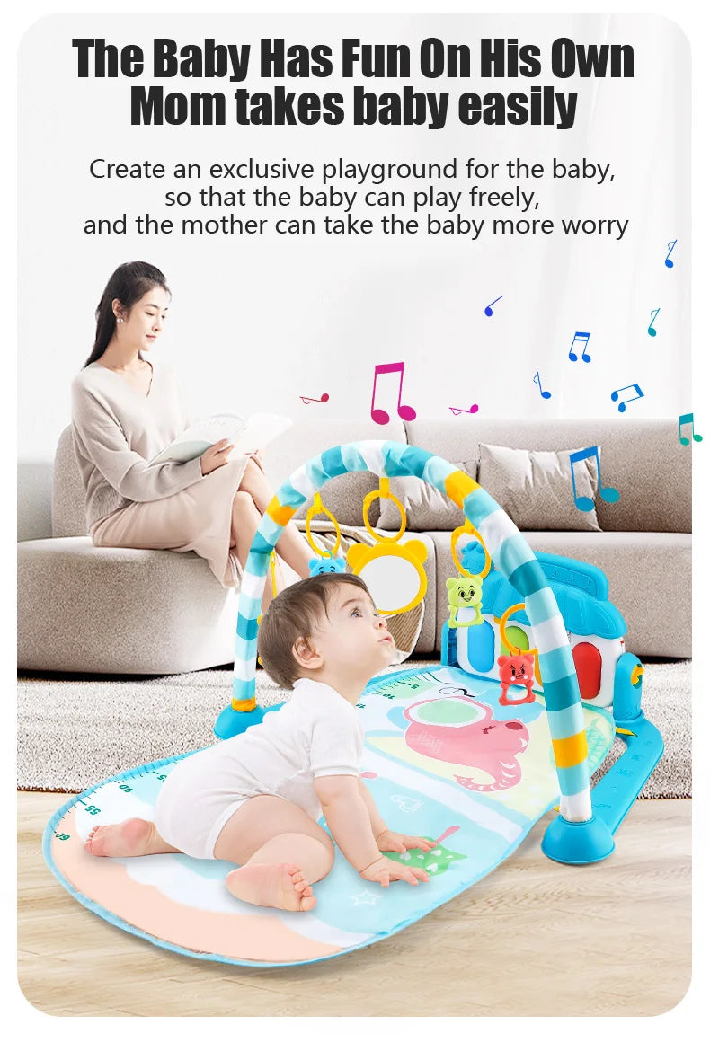 Soporte de Fitness para bebé, juego de música, juguetes de actividades de gimnasio, manta para gatear de Piano para recién nacido, almohadilla de juego de Pedal, regalos de educación temprana de 0 a 36 meses