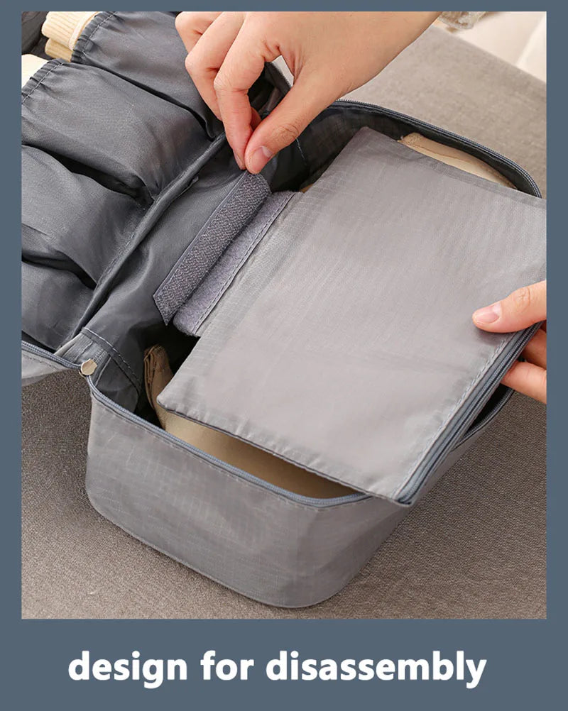 SNUGUG Bolsa de almacenamiento de ropa interior portátil, organizador ligero a prueba de polvo, contenedor de viaje multifuncional, bolsa de almacenamiento de sujetador