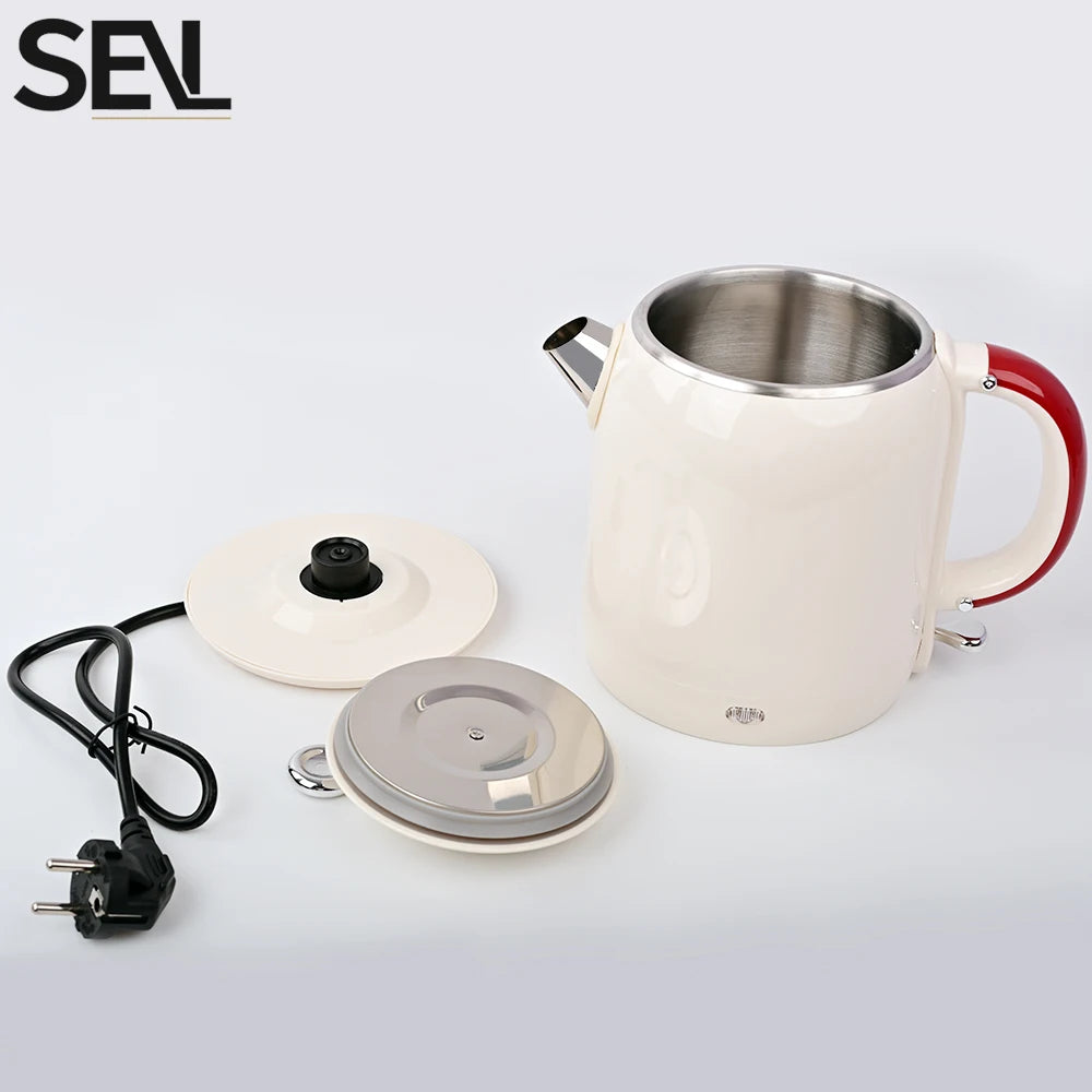 Hervidor eléctrico antiescaldaduras de 1,0 L, hervidor eléctrico sin costuras, hervidor de ebullición rápida para el hogar de acero inoxidable 304 para elaboración de café