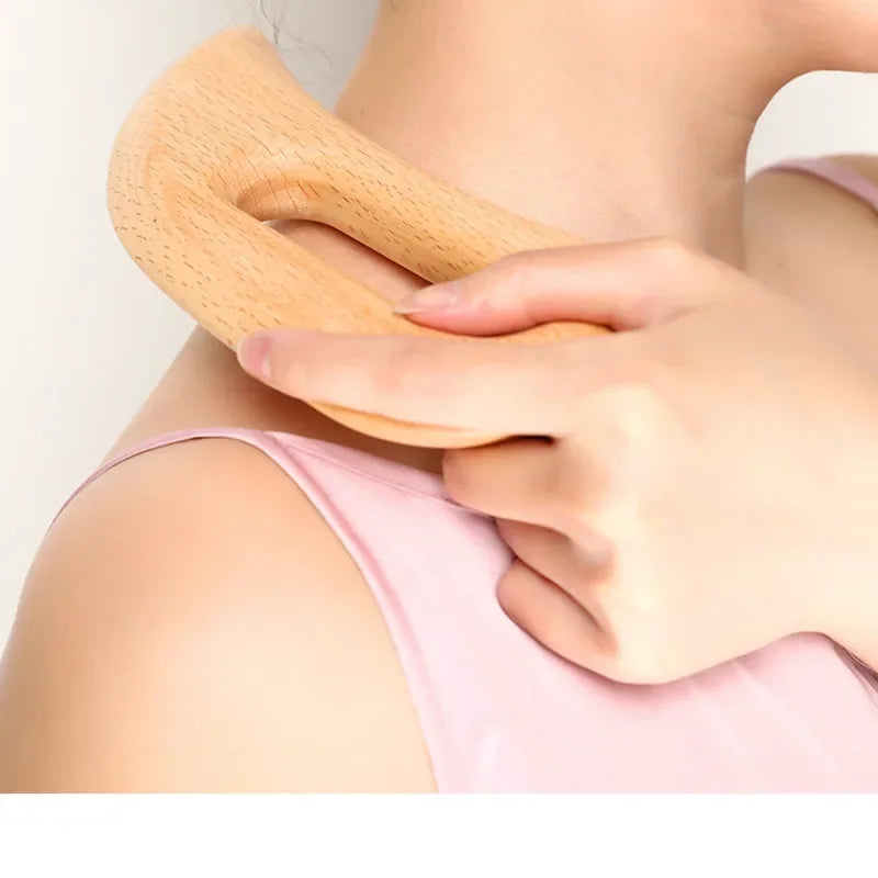 Masajeador de drenaje linfático, herramienta Gua Sha de madera para masaje corporal, raspador para anticelulítico, paleta Gua Sha, 2 uds.