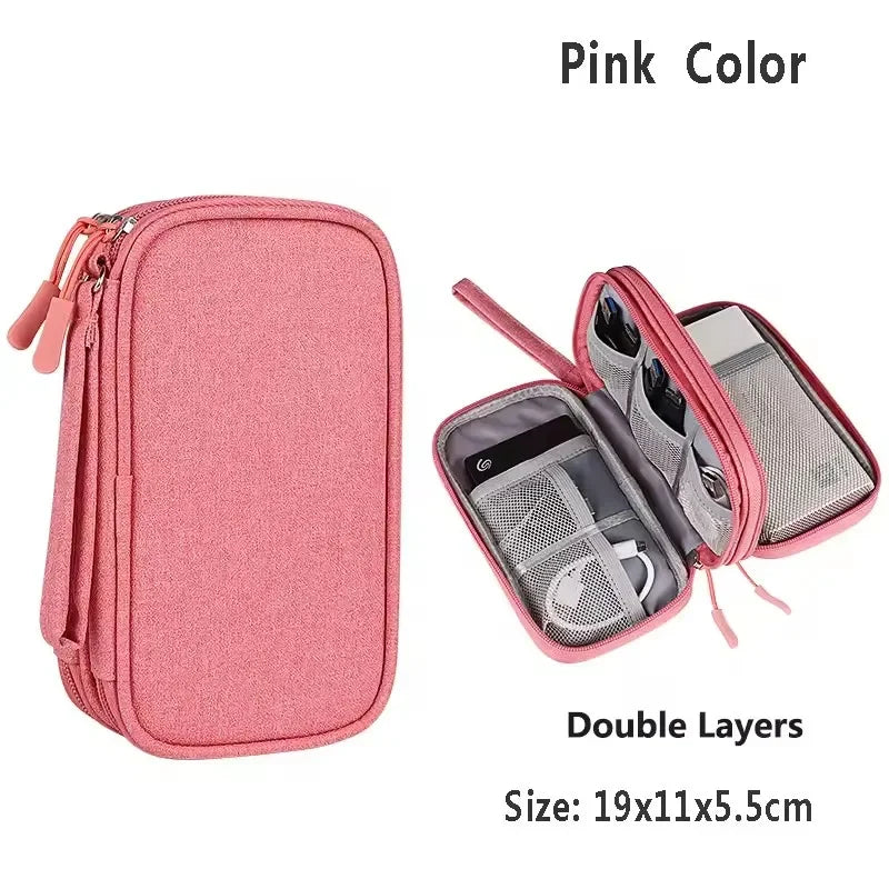 Bolsa de Cable de viaje, bolsa de almacenamiento Digital portátil, cargador, Cable de datos, bolsa USB, organizador, bolsa de almacenamiento de accesorios electrónicos impermeable