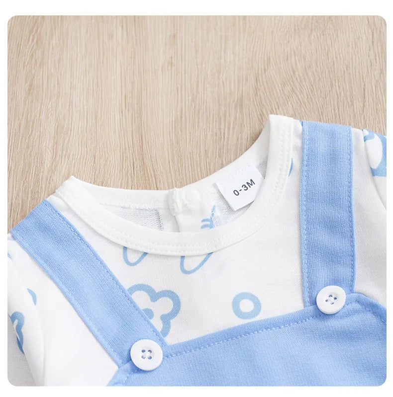 Disfraz de otoño de manga larga para niño pequeño, mono para recién nacido, niño y niña, conejo de 0 a 18 meses, cuello redondo, pelele suave de conejito de dibujos animados, garabatos
