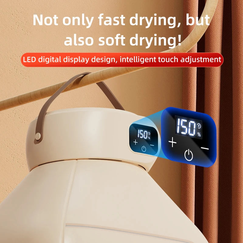 Secador eléctrico portátil, secador multifuncional, plegable, temporizado, secado rápido, bajo ruido, calefacción de aire caliente, cuidado de la ropa, Mini secador